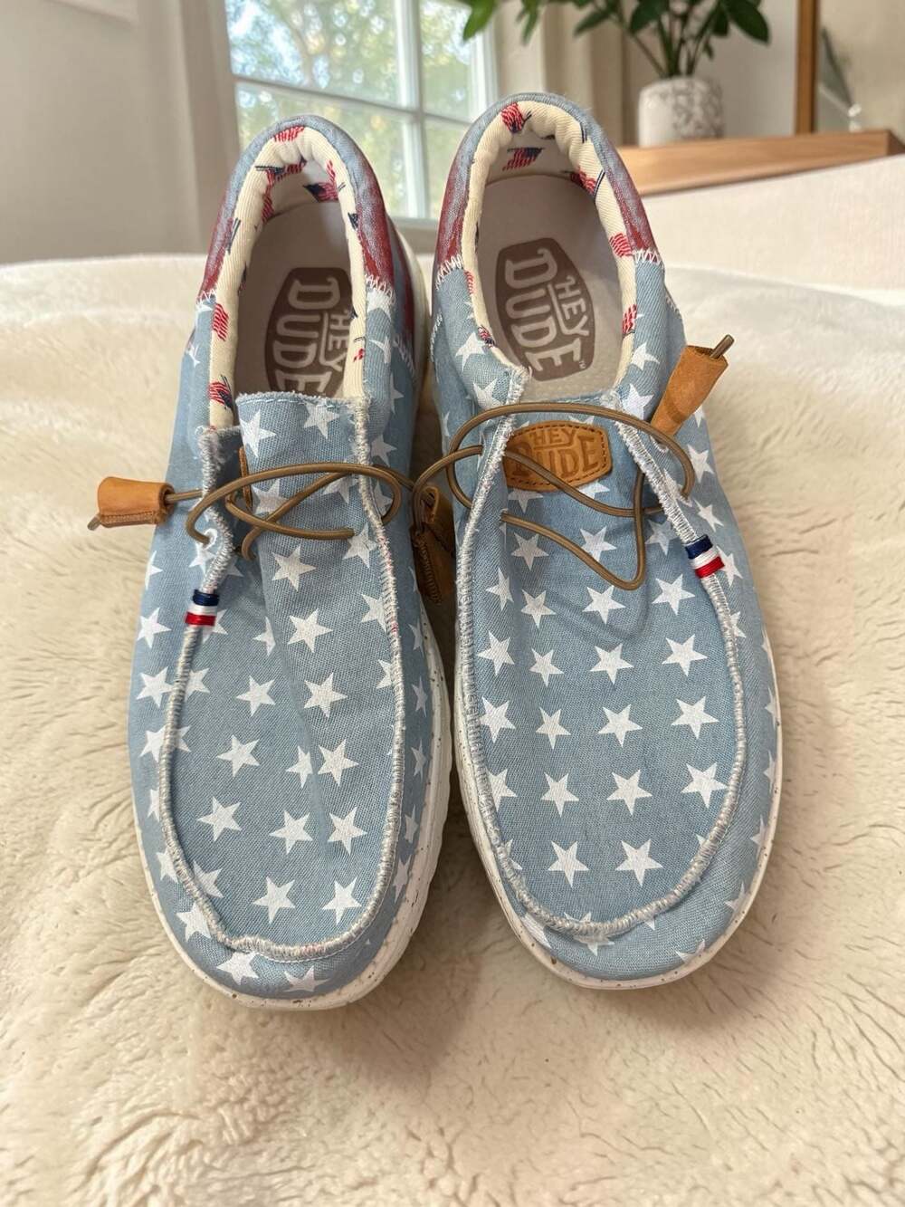 Hey Dude Wally Americana Denim Star Shoes Size M11